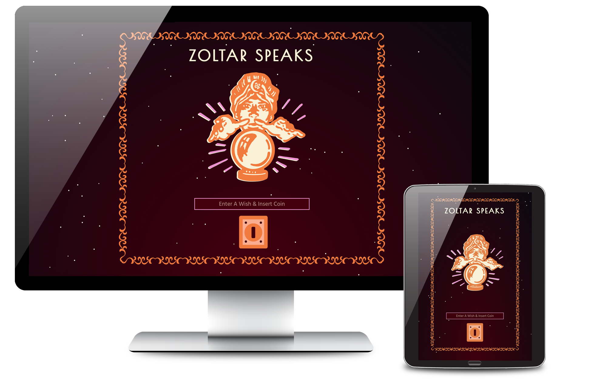 zoltar speaks mockup